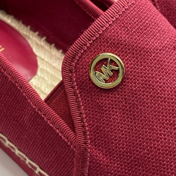 New MICHAEL KORS EMILIA ESPADRILLE CANVAS SHOES BERRY - Picture 4 of 6